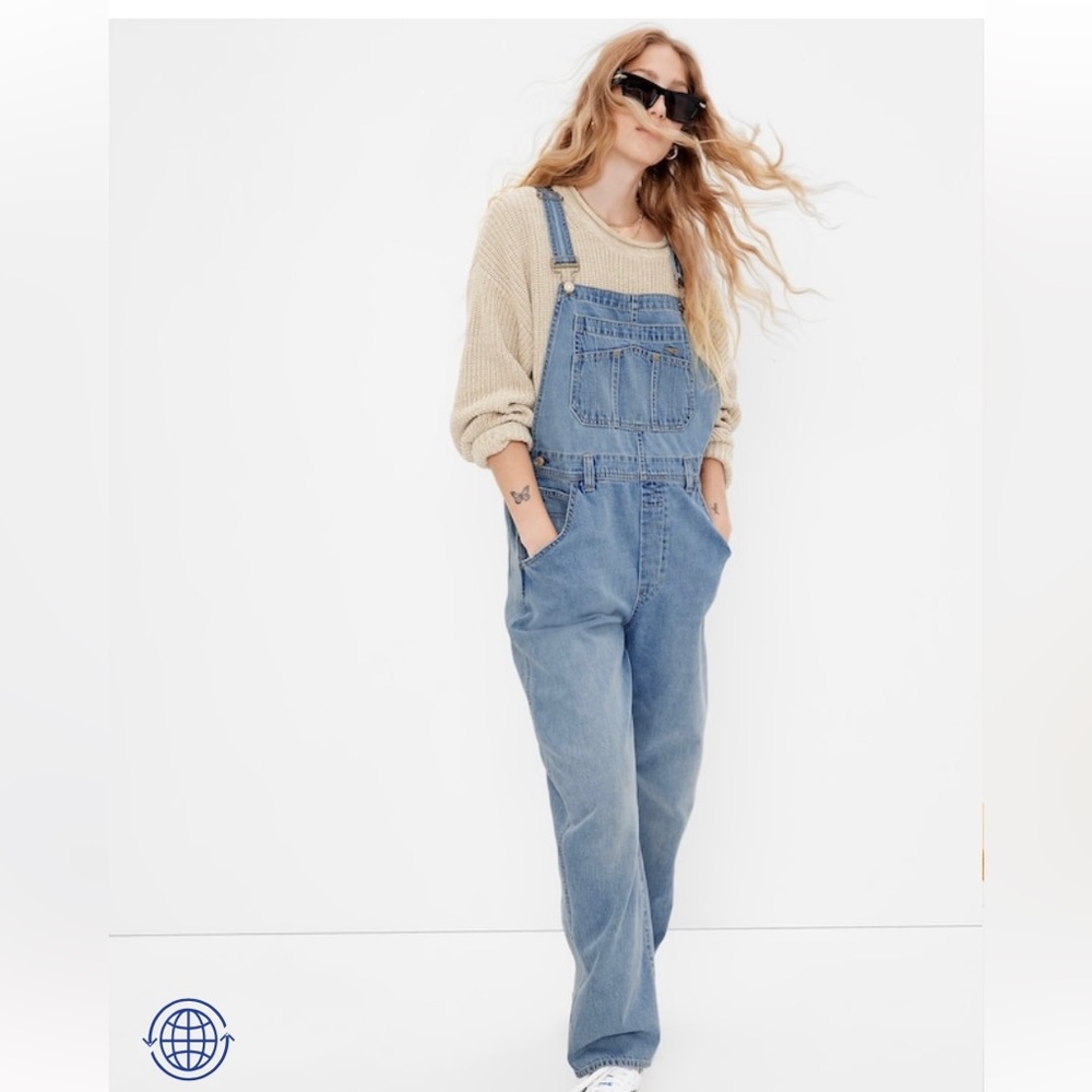 New Gap 90s loose overalls with washwell